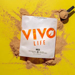 VIVO LIFE MACA Passion & Power supplement bottle with vibrant label design and natural ingredient imagery.