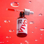 Vivo Life B12 High Potency Vegan Vitamin supplement bottle with label showing supplement details and branding.