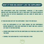 IMBY Calming dog product packaging with calming ingredients and gentle design, suitable for soothing dogs.