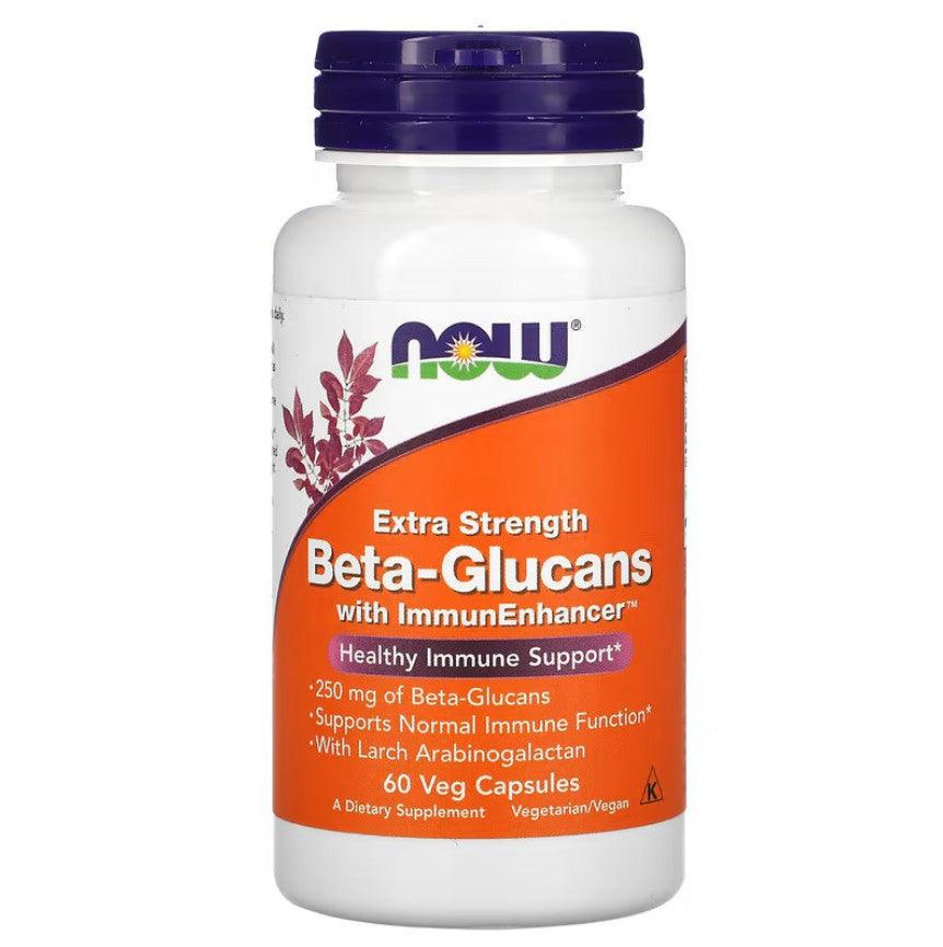 MKSTAVRINOS NOW Foods Beta-Glucans supplement with ImmunEnhancer in 60 veggie capsules, extra strength 250 mg.