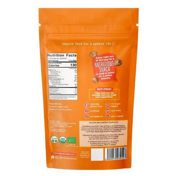 Organic peeled tigernuts from ILOVE ME, a superfood, shown in a 200g package, highlighting the natural, wholesome appearance.