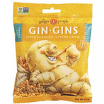 Spicy turmeric ginger chews by Herbalistas, Gin Gins Ginger Snacks, 60g bag, featuring bright packaging and ginger pieces inside.