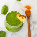 Vegan recipe book cover featuring a turmeric and spinach smoothie from Green Life 30 Healthy & Delicious Smoothie Recipes by Green Life Books