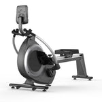 Viking Fitness R-1901 electromagnetic rowing machine with adjustable seat and digital display, designed for full-body cardio workouts.