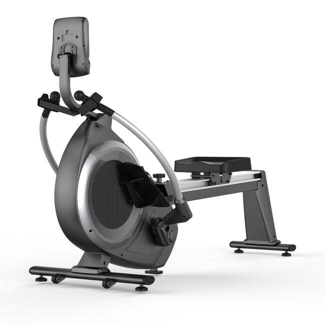 Viking Fitness R-1901 electromagnetic rowing machine with adjustable seat and digital display, designed for full-body cardio workouts.