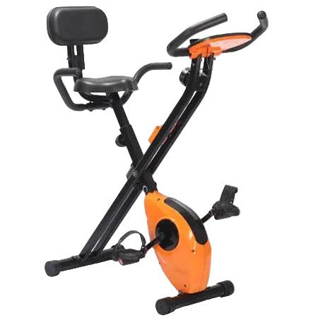VIKING XB-1000 folding exercise bike with back support, compact design for home workouts, black and silver frame, adjustable seat