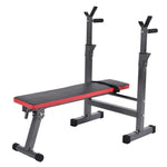 Viking Fitness Viking 757 foldable bench for strength training, shown in a workout setting with adjustable features.