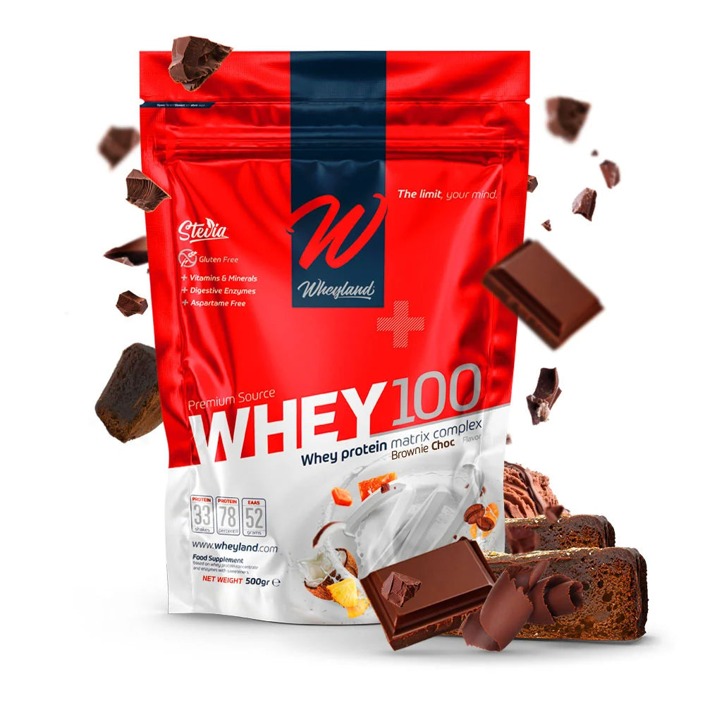 WheyLand WHEY100 whey protein concentrate complex brownie choco 500 g | 30 g per serving