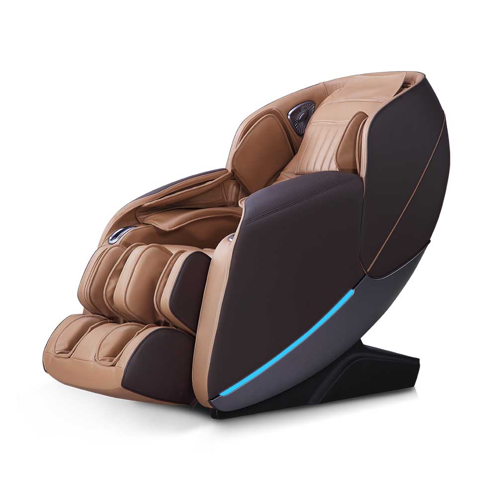 VIKING FITNESS A-310 brown massage chair with padded armrests and ergonomic design, showcasing a sleek, modern look.