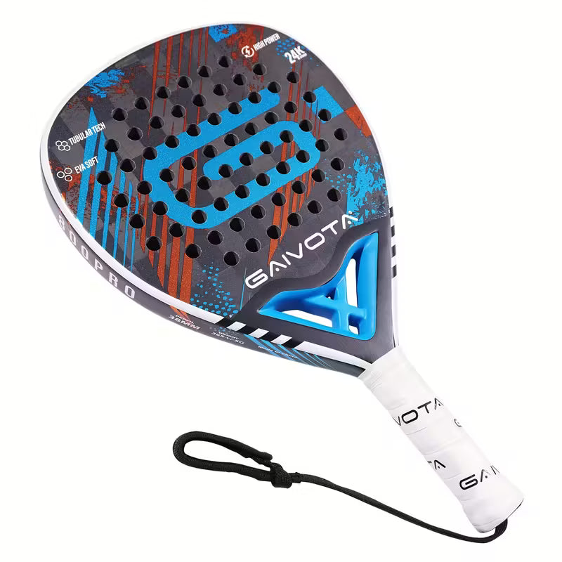 TEMU carbon fiber padel tennis racket with teardrop shape and carry case, designed for high performance adult play.