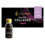 Herbalistas Purovitalis REWIND Liquid Collagen supplement in 60ml bottles, featuring 6000mg collagen for skin and joint support.
