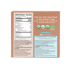 Organic cacao and carob vegan protein bar by I LOVE ME, shown in a pack of three, with natural ingredients and superfood appeal.