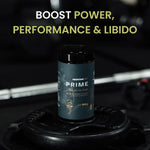 Herbalistas Mountaindrop Prime natural testosterone booster supplement 600g, featuring earthy herbal ingredients in a jar.