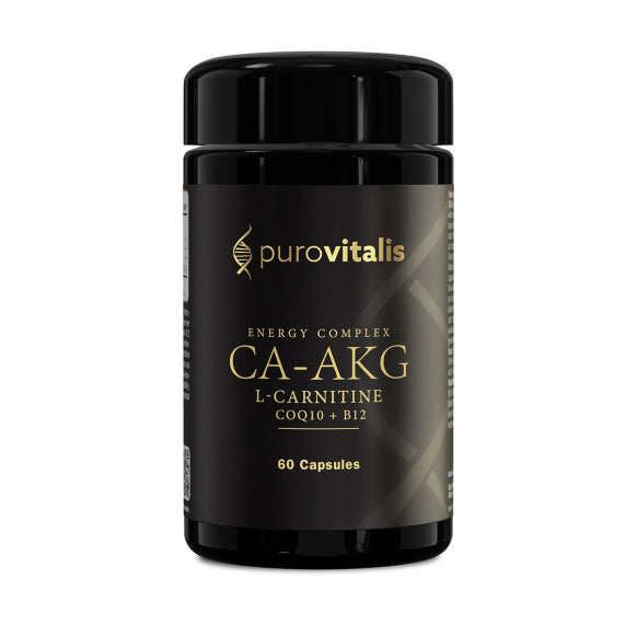 Purovitalis Calcium AKG Energy Complex 60 Tablets | 2 Tablets Per Serving | 30 Servings