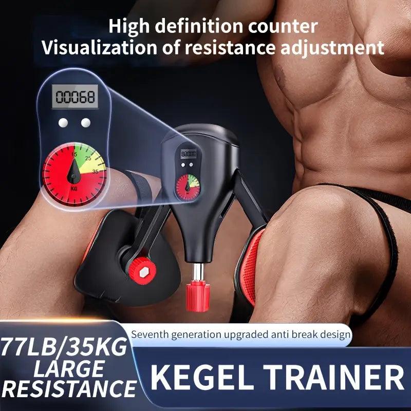 Universal adjustable Kegel and thigh trainer accessory by TEMU, showing the compact, adjustable fitness device for strengthening and toning.