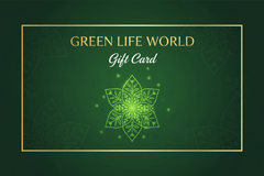 Green Life World gift card featuring a vibrant design, perfect for gifting at Green Life Books wellness store.