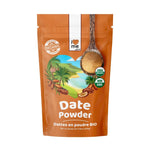 Organic powdered dates by ILOVE ME in a 200g package, showing the natural date powder in a clear container.