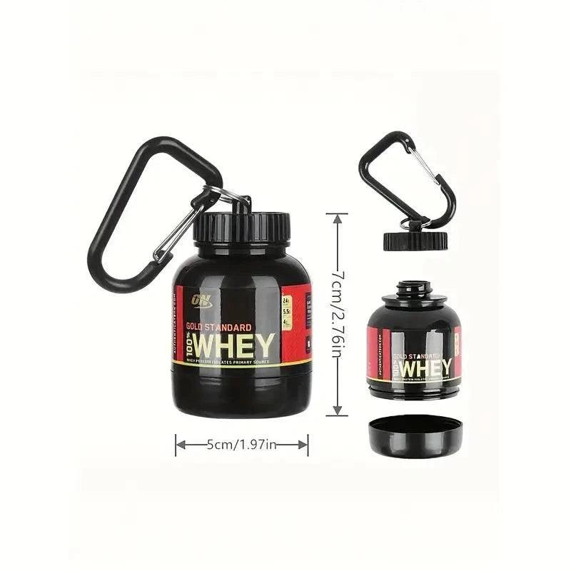 Small 100ml TEMU whey protein container, compact and lightweight, suitable for storing whey supplement powder or protein.