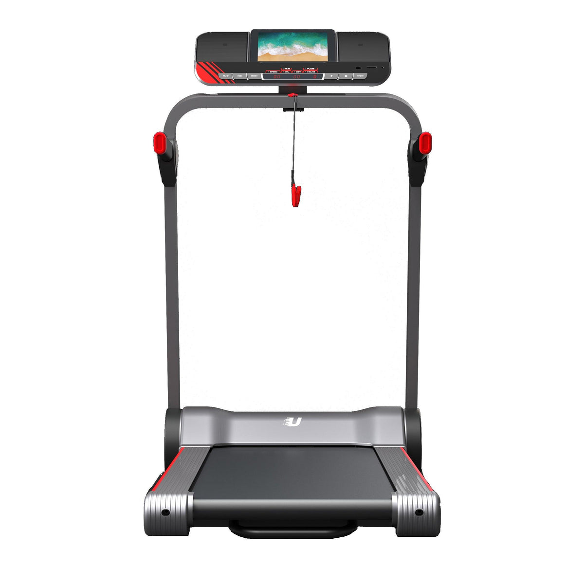 VIKING FITNESS RunSmart electric treadmill with front view, digital console, sturdy frame, and running belt for cardio workouts.