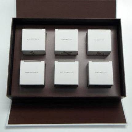 LV Natural Foods gift box with six premium superfood packages, each 50 grams, showcasing colorful packaging and healthy snack options.