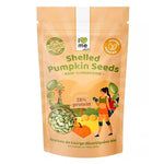 Organic pumpkin seeds from ILOVE ME superfood brand, 200g package, showing fresh, green pumpkin seeds in a clear bowl.