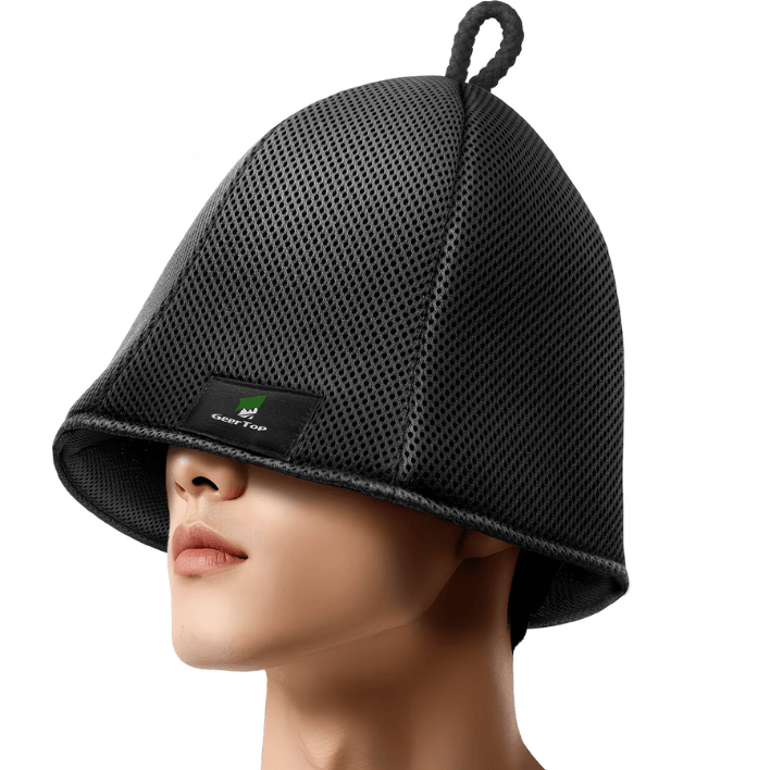 Green microfiber sauna hat by TEMU, unisex soft slouchy beanie for steam baths, heat protection, and wellness spa use.