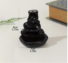Vintage Black Resin Backflow Incense Holder – Zen Waterfall