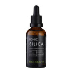 Kiki Health Ionic Silica Liquid Supplement in a 50ml bottle, herbal supplement for hair, skin, and nail health.