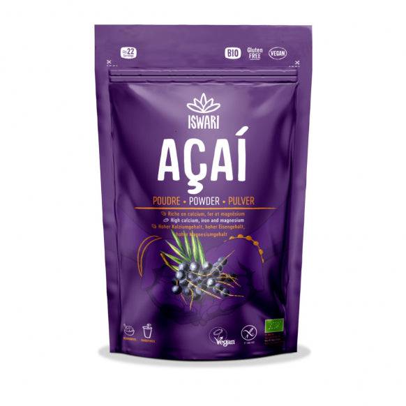 Old Products Iswari BIO Acai Powder supplement in 70g packaging, gluten-free acai berry powder, front view.