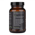 Kiki Health Organic 8 Mushroom Extract Blend supplement in 60 veggie capsules, containing 400mg of mushroom extract per capsule.