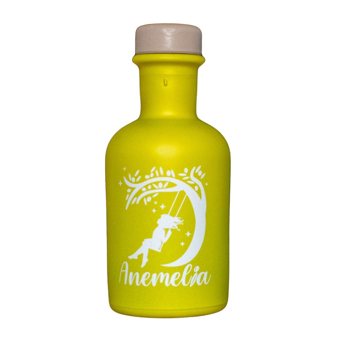 Elixir Flavours Anemelia olive oil bottle, 50ml, with a golden-yellow liquid in a clear glass container.