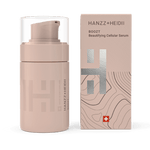 Zinzino BOOZT Cellular Serum 30ml in a clear glass bottle with dropper, showcasing sleek skincare packaging.