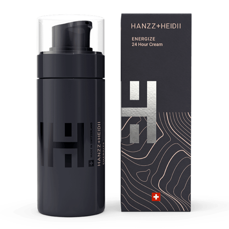 Zinzino ENERGIZE 24H Cream for Him in 50ml jar, moisturizing skin care product with a sleek container.