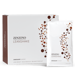Zinzino LeanShake chocolate protein powder pack with 16 individual 30g servings, ideal for nutritious meal replacement.
