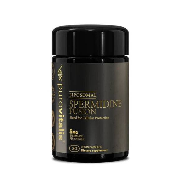 Liposomal Spermidine Fusion supplement capsules by Herbalistas, 30 vegan capsules for cellular health and longevity.