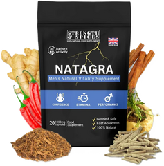 Natagra Male Vitality Supplement 1000mg, 20 Capsules - Strength & Spices