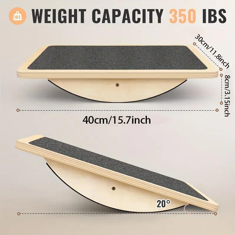 KOKAY Professional Wooden Balance Board accessory by TEMU, showing a smooth wooden balance board for fitness and stability training.