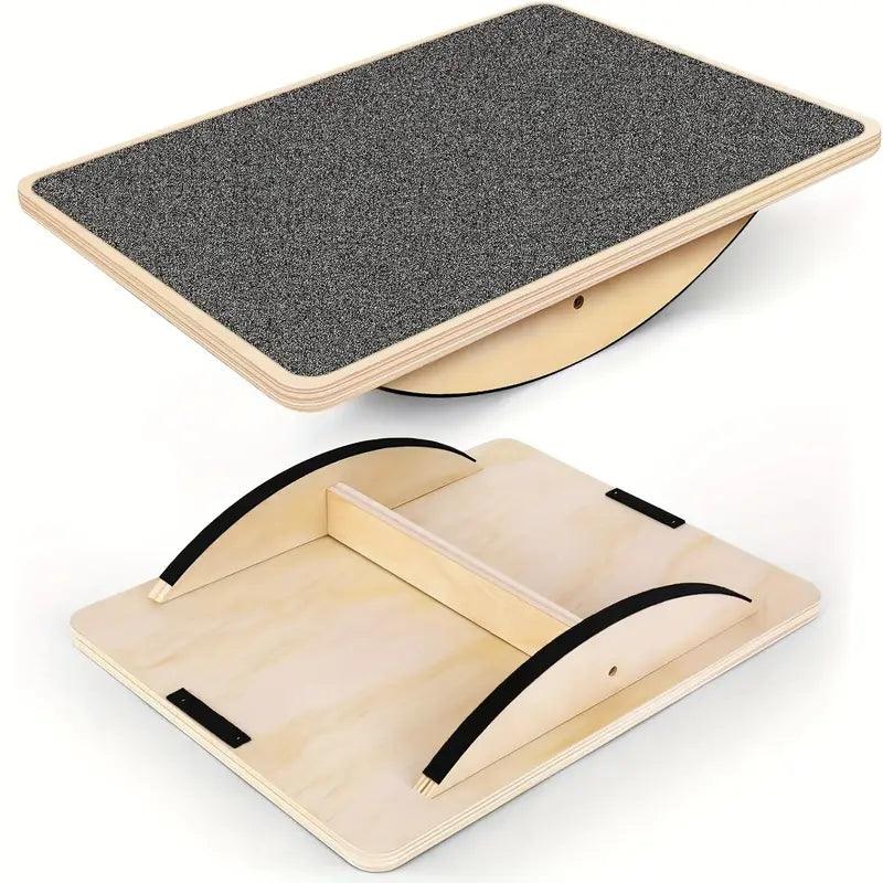 KOKAY Professional Wooden Balance Board accessory by TEMU, showing a sturdy wooden balance board for stability training and exercise.