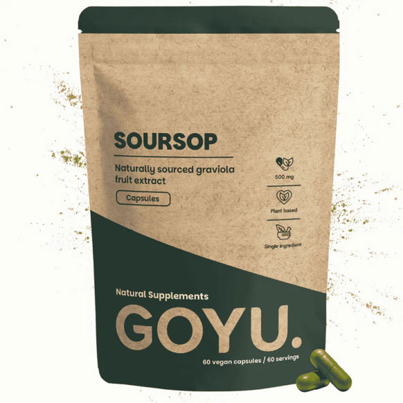 GOYU Soursop Extract 500 mg 60 Capsules | 1 Capsule Per Serving | 60 Servings