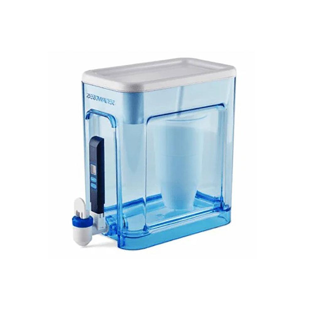 Herbalistas ZeroWater 5.2L water filter dispenser with Ready Read digital display showing filtered water level.