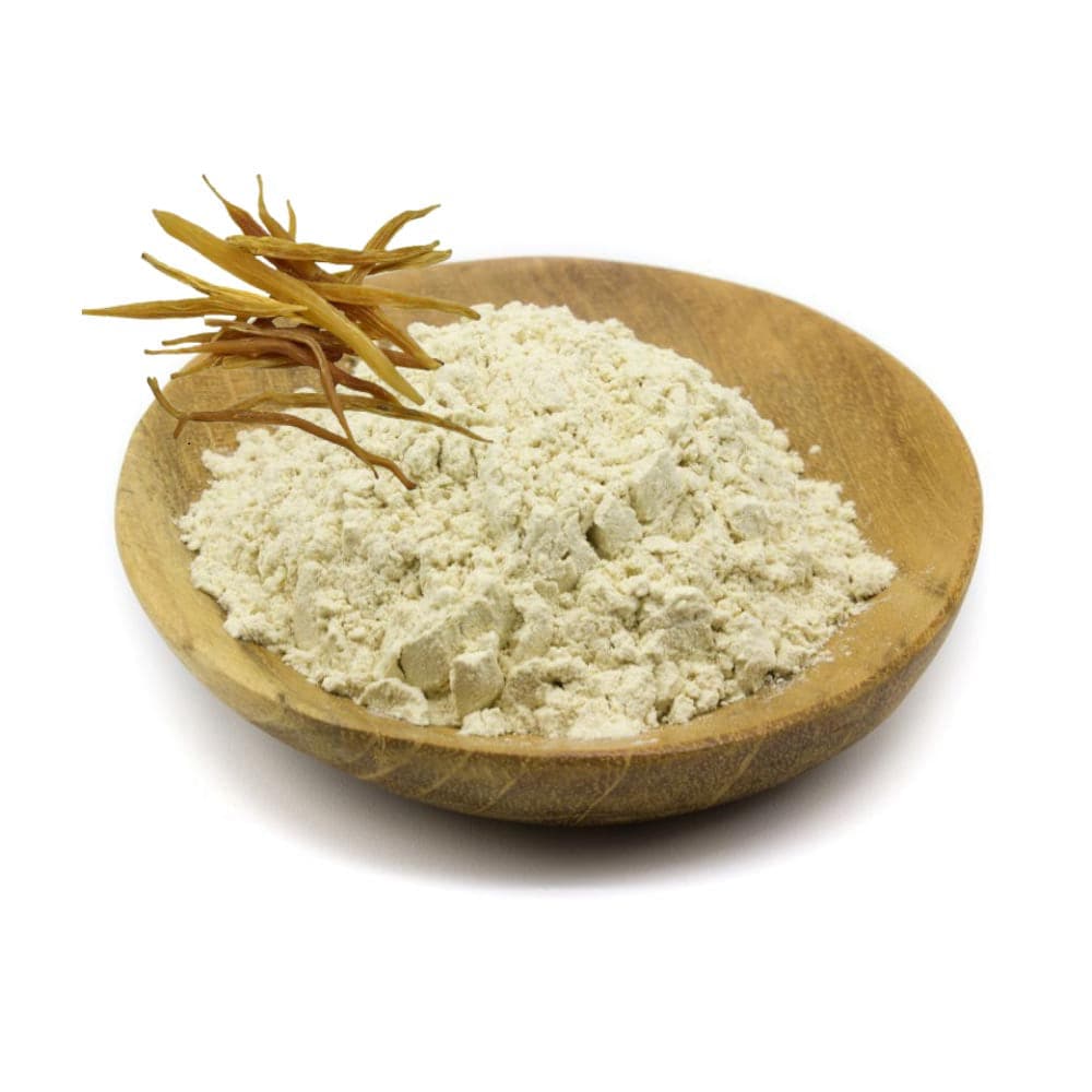 Organic India BIO Shatavari Powder in a 100g package, herbal supplement with powdered Shatavari roots for wellness.