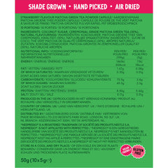 PerfectTed, Ceremonial Grade Strawberry Matcha, 10 Nespresso Compatible Capsules