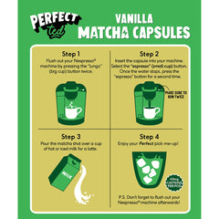 PerfectTed, Ceremonial Grade Vanilla Matcha, 10 Nespresso Compatible Capsules