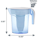 Herbalistas ZeroWater 1.7L water filter jug with a 7-cup capacity, transparent pitcher with a built-in filter and lid.