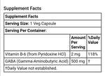 Old Products GABA supplement with Vitamin B-6, 500 mg, 100 vegetarian capsules, shown in bottle with label.