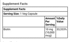 Now Foods, Biotin, 10,000 mcg, 120 Veg Capsules - GREEN LIFE CYPRUS 