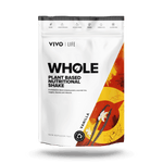 Vivo Life Whole Plant-Based Nutritional Shake supplement pouch with vanilla flavor, showcasing the front label.